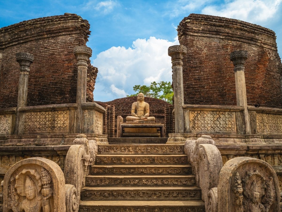 Buddha statue at the ancient Polonnaruwa Vatadage in Sri Lanka