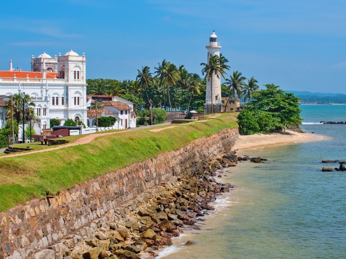 Historic Galle Fort beside Sri Lanka’s southern coast